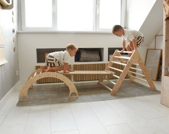 Waldorf rocker Forest Climbing triangle Indoor frame Toddler climbing toy Montessori Kids furniture Kletterdreieck