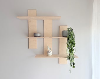 Handgefertigtes modernes Wandregal aus Holz - schwebendes Regal für Wohnkultur, Aufbewahrung und Organisation