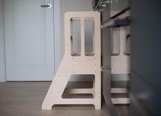 Torre Didattica Nera In Legno Per Bambini – Sgabello Cucina Regolabile Con Piattaforma E Gradini Sicuri