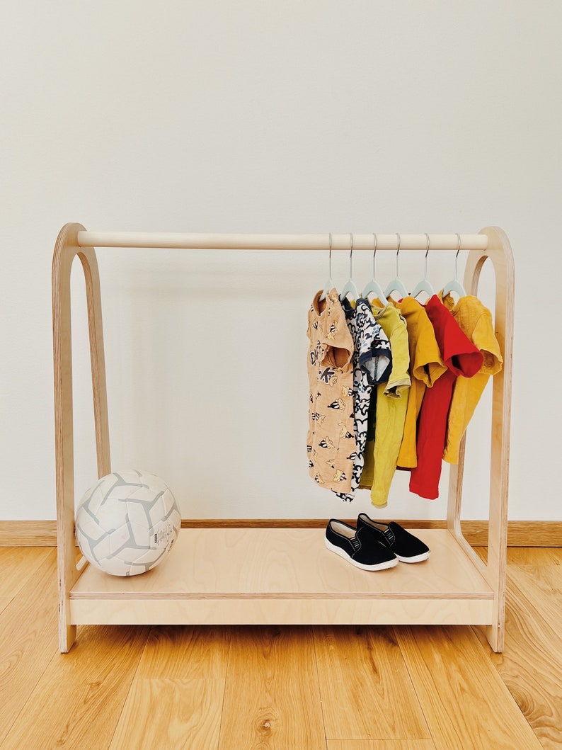 Montessori Clothing Rack Kids Open Wardrobe Montessori Etsy