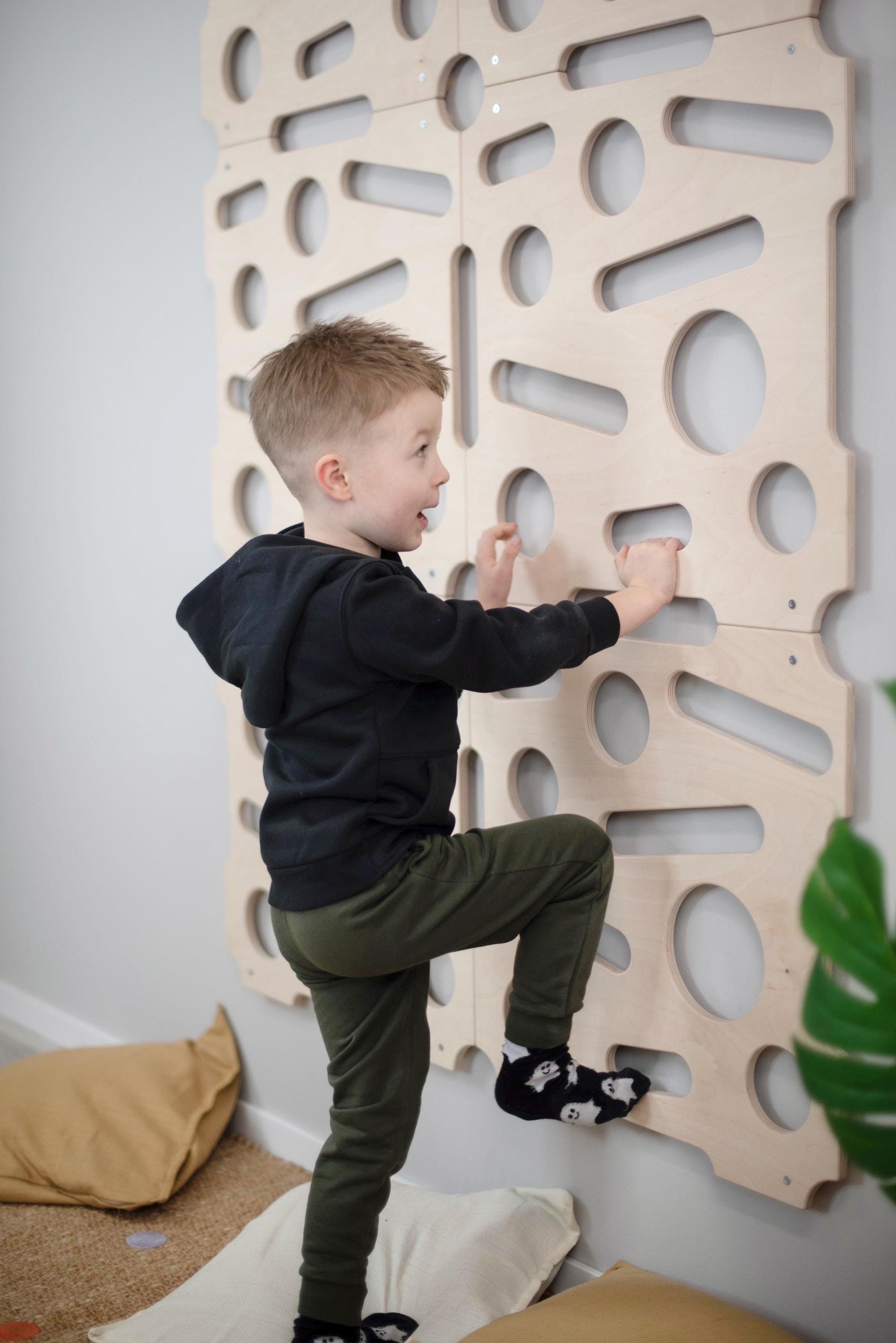 Mur d'escalade en bois pour enfants | Contreplaqué de bouleau imperméable | Panneau d'escalade intérieur/extérieur 75 x 75 cm - France