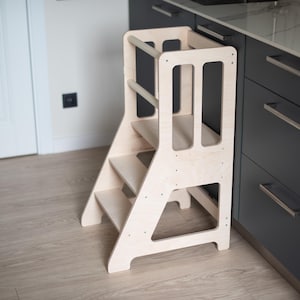 Montessori Kitchen Tower – Adjustable Wooden Learning Stool for Toddlers