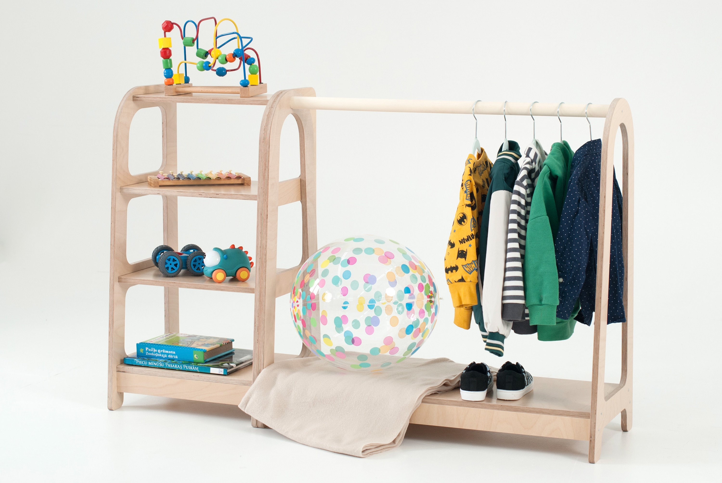 Kids Dress up Rack Toy Shelf for Children's Room Kids Clothing Rack ...