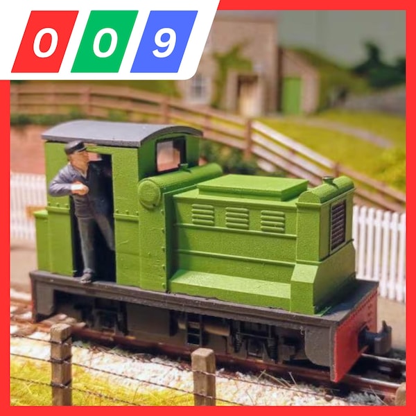 009 Classic Ruston Diesel Locomotive - Fits Kato 11-109 Chassis - 009 Narrow Gauge, 3D Printed Kit