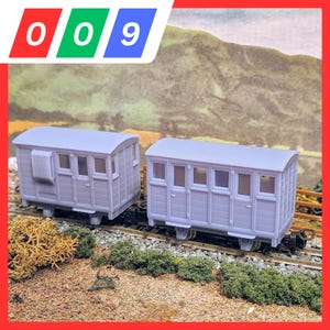 009 Standard Passenger & Brake Coaches (Double Pack) - 009 Narrow Gauge, 3D Printed Kit
