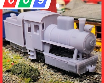 009 C2「ショーティー」トラムウェイ機関車 - KATO 11-109シャーシに適合 - 009狭軌、3Dプリントキット