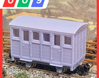 009 Standard Passenger Coach (Double Pack) - 009 Narrow Gauge, 3D Printed Kit