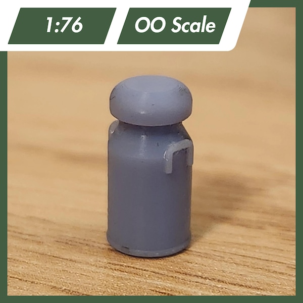 Milk Churns (12 Pack) - OO Scale 1:76 - Lineside Scenery - 3D Resin Printed, Unpainted Kit.