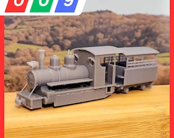 Locomotora de tranvía Baldwin Sugarcane Tender 009 - Se adapta al chasis Kato 11-109 - Vía estrecha 009, kit impreso en 3D.