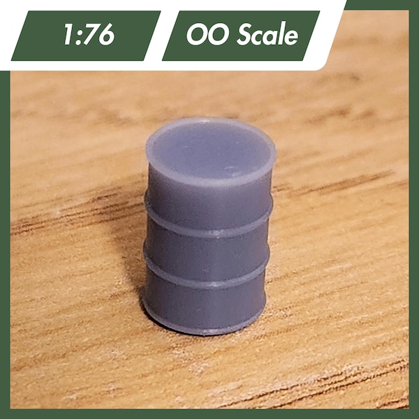 Oil Drums (12 Pack) - OO Scale 1:76 - Lineside Scenery - 3D Resin Printed, Unpainted Kit.
