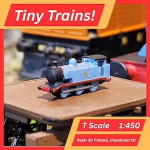 Tiny Trains! LBSCR E2 Class Locomotive & 4 Coaches - T Gauge Static, 3D Resin Printed, Unpainted Kit.