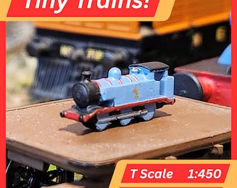 小さな列車！LBSCR E2 クラス機関車と 4 両の客車 - T ゲージ スタティック、3D 樹脂プリント、未塗装キット。