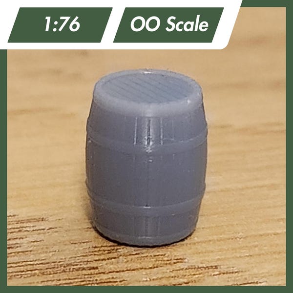 Oak Barrels (12 Pack) - OO Scale 1:76 - Lineside Scenery - 3D Resin Printed, Unpainted Kit.
