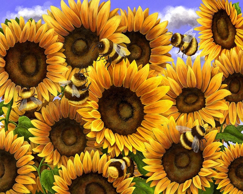 Sunflower Art Etsy