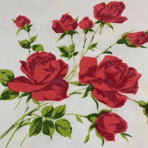 Vintage katoen jaren 1960 rozen bloemen stof fournituren stof voor naaien ambachten Fat Quarters servetten zakdoeken zakdoek servet
