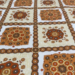 Vintage katoen jaren 1960 bruine bloemen stof fournituren stof voor naaien ambachten Fat Quarters servetten zakdoeken zakdoek servet