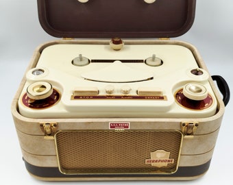 Héraphone Luxe Pathé Magnétophone à Bandes Lecteur Pistes Audio Vintage France Années 50-60
