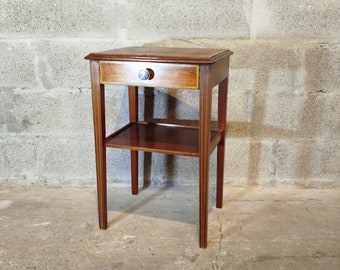 Table de Chevet Bois Petit Meuble d'Appoint Avec Tiroir Vintage Années 60 Hauteur 62 cm