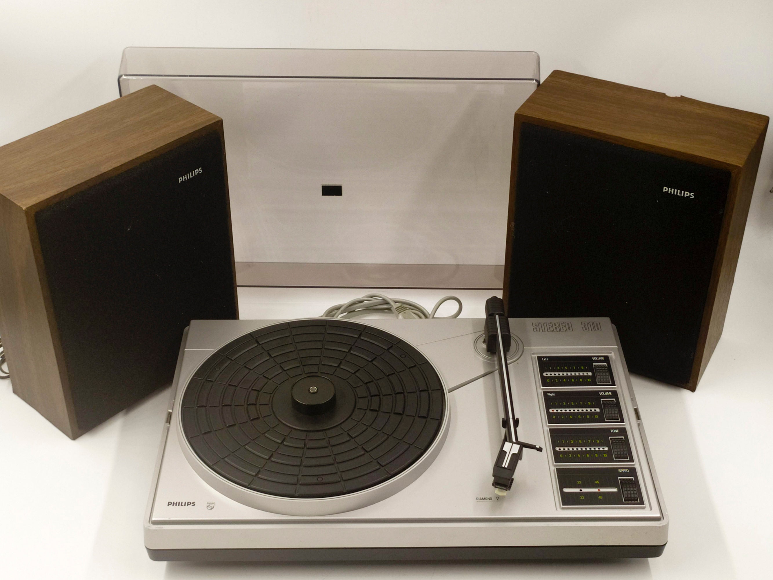 Foto Stock giradischi portatile degli anni 70 per dischi in vinile 45 giri