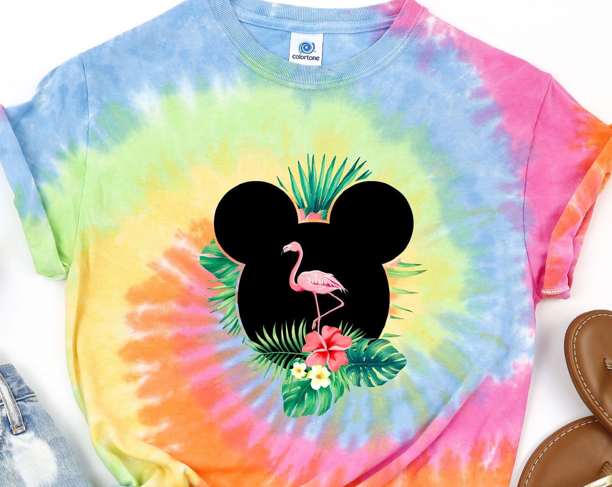 Discover Tie Dye Shirt, Disney Flamingo 3D Shirt