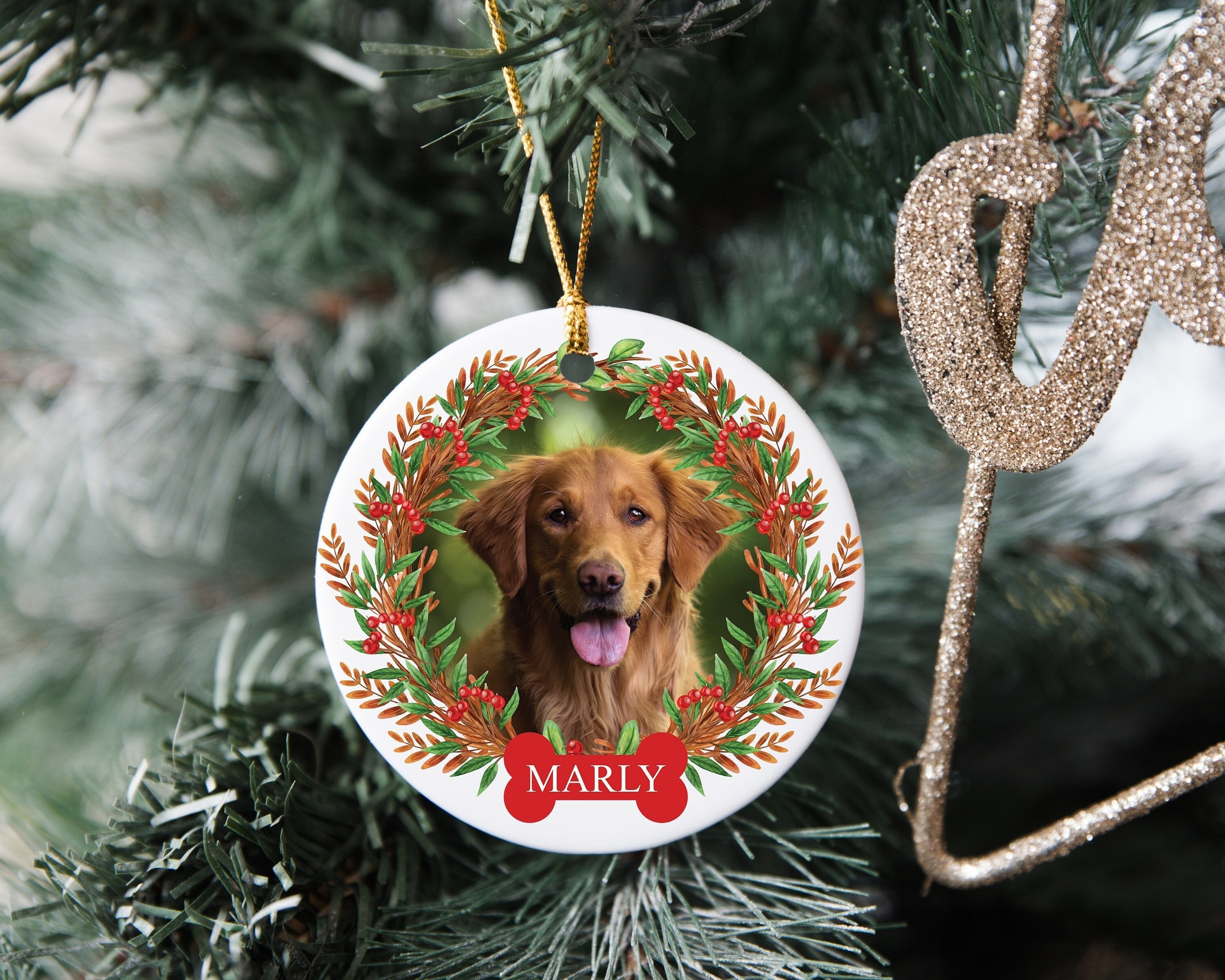 Personalized Pet Ornament With Name, Custom Dog Christmas Ornament sold ...