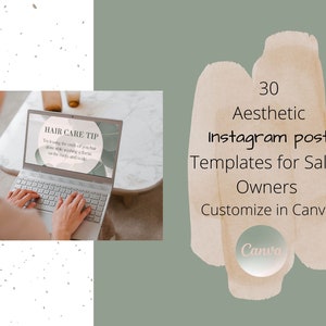 30 Instagram Templates | Canva | Hair| Salon | Instagram Stories | Customize | Digital Download