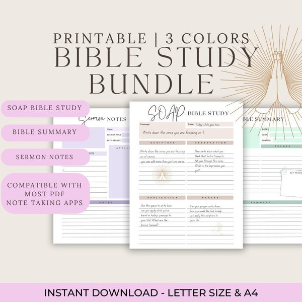 SOAP Bible Study Guide, Notability, Soap Method, Template