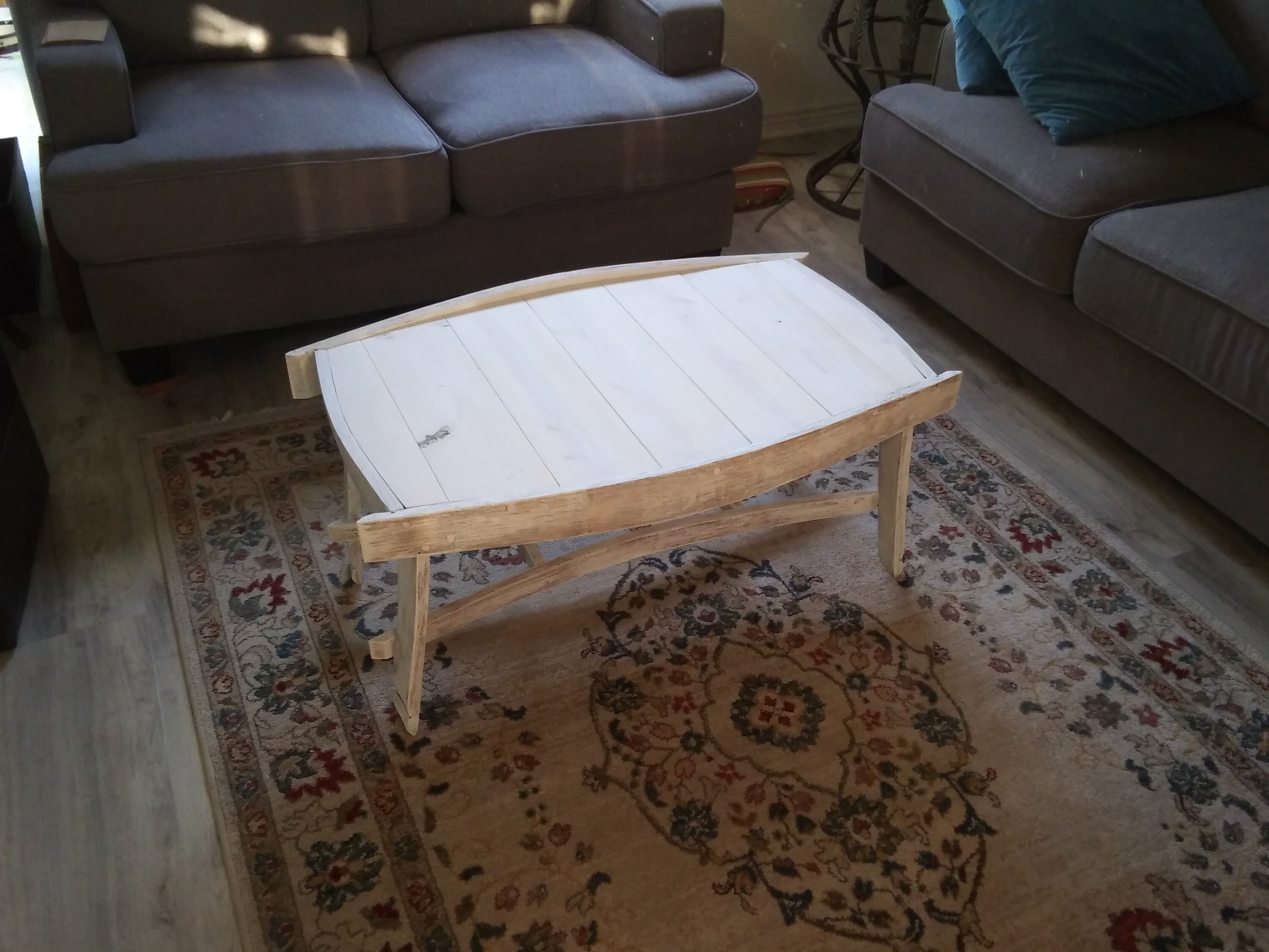 Wine Barrel Stave Coffee Table With Drawer Etsy