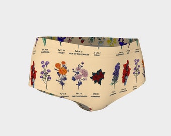 Birth Flower ~ Athletic Mini Shorts ~ Yoga Shorts ~ Swim Shorts