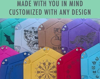 Laser Engraved Fold Flat Dice Tray: Custom D&D Gaming