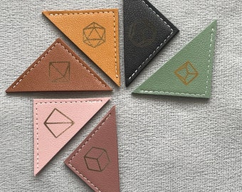 Custom Laser Engraved Leather Dice Corner Bookmark - Dungeons and Dragons
