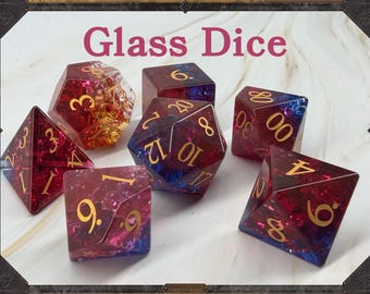 Multi Colored Crackle Glass Dice
