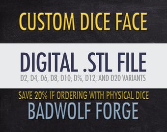 Custom Dice Faces: Personalized Font & Image Design (Digital File)