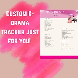 KDrama Digital Tracker, Digital Kdrama journal and episode tracker and Kdrama merch and gifts for Kdrama or Kpop fan, Canva K drama Template