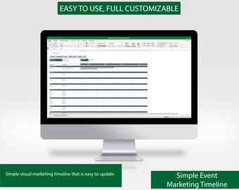 Plantilla de Excel para cronograma de marketing de eventos / Planificador de eventos / Hoja de trabajo del planificador / Hoja de cálculo editable