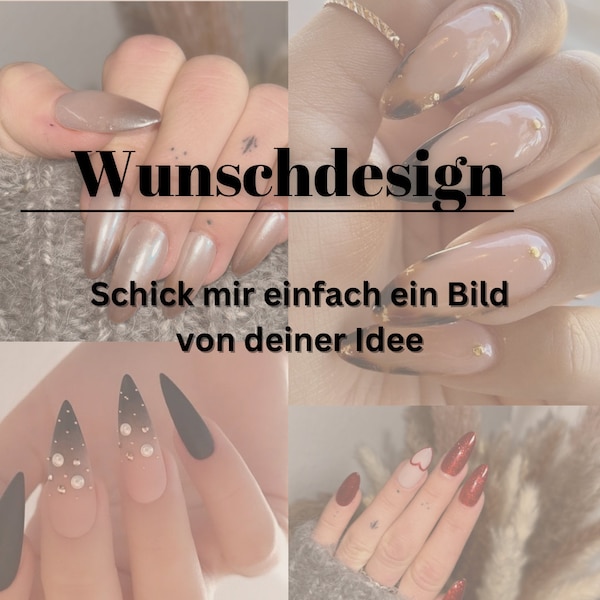 Wunschdesign | 10 Press On Nails | Gel Nägel | Press On Nails |