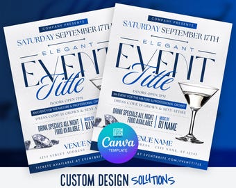 Elegant Event Flyer Template, Classy Party Invite (Canva DIY)
