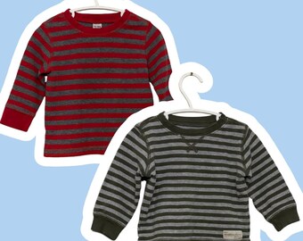Bundel met gebreide wafel voor baby's 18 maanden | Shirts met lange mouwen | Pre-Loved babykleding