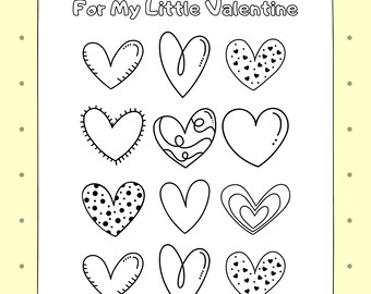 Hearts, Cupid, Love Bugs, Bee, Teddy Bear, Owl - Set of 6 Printable Kids Valentine Coloring Pages!