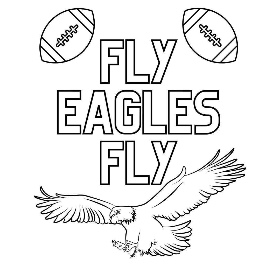 Fly Eagles Fly Kids Printable Coloring Page - Etsy