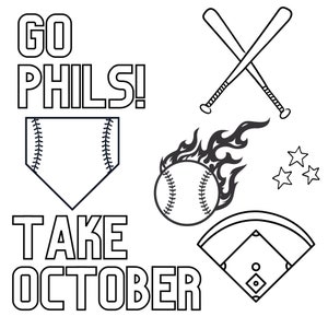 Ring the Bell Phillies Kids Printable Coloring Page 