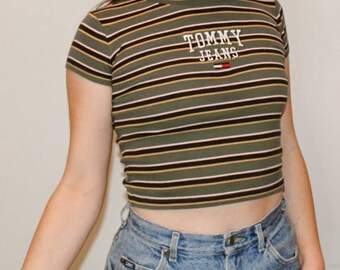 tommy hilfiger crop top long sleeve