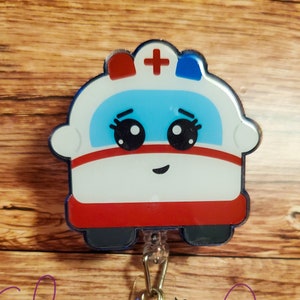 Ambulance Badge Reel, EMT badge reel, Medic Badge Reel, Hospital Badge Reels,  ID badge reel, badge holder
