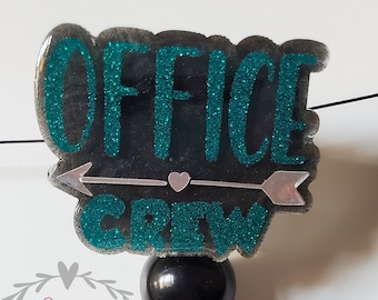Office Crew Badge Reel,  Office ID badge reel, badge holder,