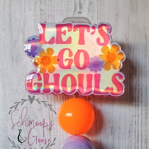 Let&#39;s Go Ghouls reel, Halloween seasonal, ID badge reel, badge holder,