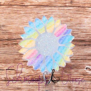 Sunflower Badge Reel, Rainbow Sunflower, Nurse Badge Reel, Teacher Badge Reel, Office Badge Reels