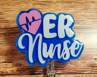 ER Nurse Badge Reel, Emergency Room Nurse Badge Reel, Healthcare IDs
