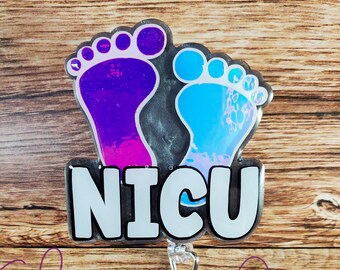 NICU Badge Reel, Baby Feet Badge Reel, Badge Reel, Healthcare IDs