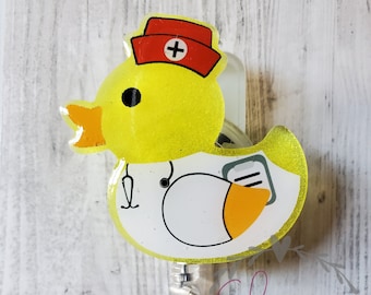Rubber Duck Nurse Badge Reel, Rubber Duck Badge Reel, nurse badge reel, ID badge reel, badge holder