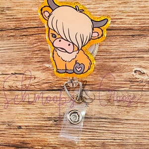 Highland Cow Badge Reel, Sassy Highland Cow, Animal Badge Reel, Teacher Badge Reel, Nurse Badge Reel, Office Badge Reel